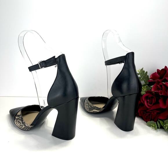 Nine West Hillianao Women Black Heels Sz 10 Leather Adjustable Ankle Strap Pumps - Picture 12 of 14